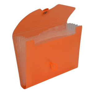 PASTA SANFONADA MINI A6 C/ 5 DIVISÕES LARANJA CAMURÇA DAC