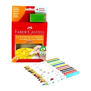 ECOLÁPIS DE COR TRIÂNGULAR JUMBO 12 CORES FABER-CASTELL
