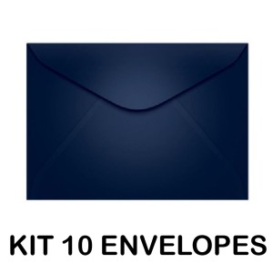 KIT 10 ENVELOPES COLORIDO 160X235MM AZUL MARINHO
