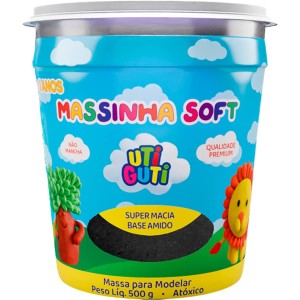 MASSINHA DE MODELAR SOFT 500G PRETO UTI GUTI