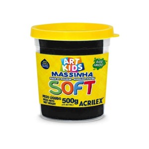 MASSINHA DE MODELAR 500G SOFT PRETO ACRILEX