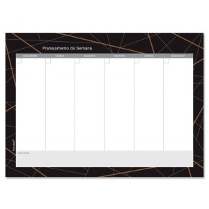 BLOCO SEMANAL GEOMÉTRICO LARANJA FINA IDEIA