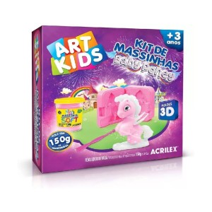 KIT DE MASSINHAS DE MODELAR BABY PONEY ROSA INFANTIL 150G ACRILEX