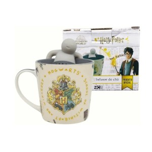 CANECA PORCELANA INFUSOR 350ML HOGWARTS HARRY POTTER