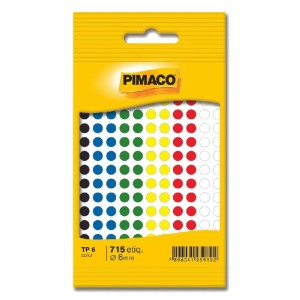ETIQUETA TP-6 COLORIDA 6MM PIMACO