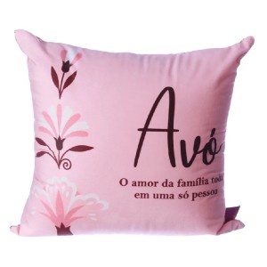 ALMOFADA FIBRA VELUDO 40X40CM AMOR DA FAMILIA ZONA CRIATIVA