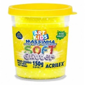 MASSINHA DE MODELAR SOFT GLITTER 150G AMARELO 212 ACRILEX