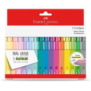 MARCA TEXTO GRIFPEN 15CORES FABER CASTELL