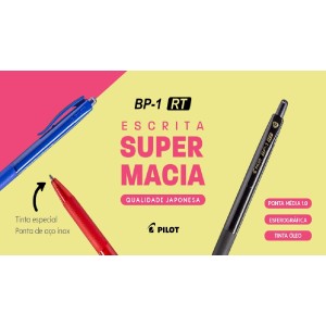 CANETA ESFEROGRÁFICA BP-1 RT MÉDIA 1.0 PRETA PILOT