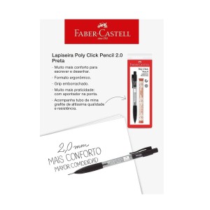 LAPISEIRA POLY CLICK PENCIL 2.0+GRAFITE FABER-CASTELL