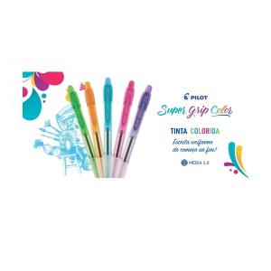 CANETA ESFEROGRAFICA SUPER GRIP COLOR 1.0 AZUL CLARO PILOT