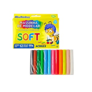 MASSINHA DE MODELAR 12 UNIDADES 180G SOFT ACRILEX
