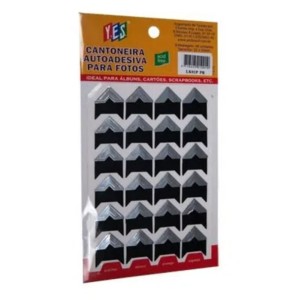 CANTONEIRA AUTOADESIVA PARA FOTOS 22X20MM PRATA 48UN YES