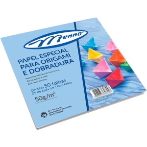 PAPEL ESPECIAL PARA ORIGAMI E DOBRADURA 20X20 50 FLS MENNO