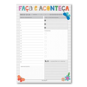 BLOCO TAREFAS DO DIA FRASES COLORIDAS FINA IDEIA