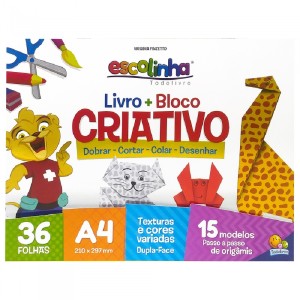 ESCOLINHA LIVRO + BLOCO CRIATIVO ORIGAMI TODOLIVRO