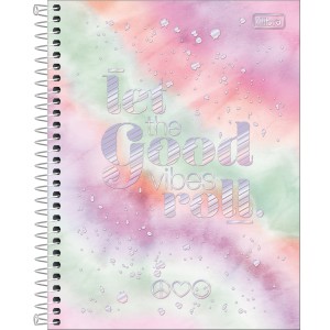CADERNO ESPIRAL CD UNIV 1M GOOD VIBES 80 FLS TILIBRA