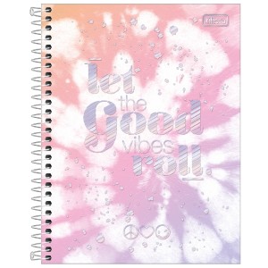 CADERNO ESPIRAL CD COLEGIAL 1 M GOOD VIBES 80 FLS TILIBRA