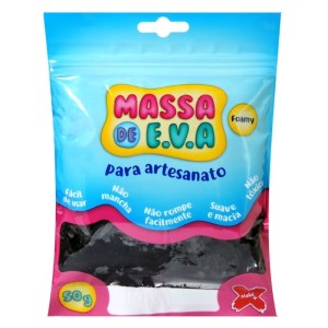 MASSA DE E.V.A FOAMY PARA ARTESANATO 50G PRETO MAKE+