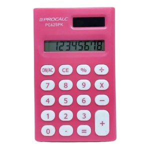 CALCULADORA DE BOLSO 8 DIG. PINK PC625 PROCALC