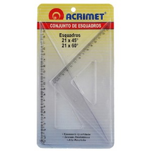 CONJUNTO DE ESQUADROS 45º 60º ACRIMET