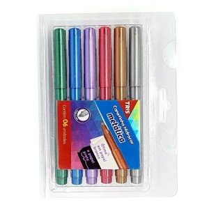 CANETINHA HIDROCOR METÁLICA 6 CORES TRIS