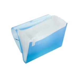 PASTA SANFONADA PLÁSTICA A4 C/ 12 DIVISÓRIAS AZUL POLIBRAS