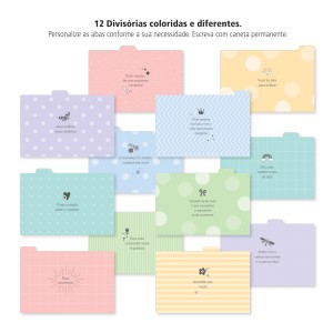 FICHÁRIO DE MESA C/ 12 DIV. FIORE FINA IDEIA