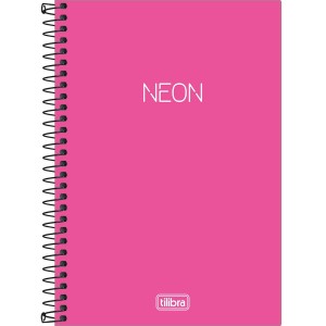 CADERNO ESPIRAL CAPA PLÁSTICA 1/4 NEON PINK 80 FLS TILIBRA