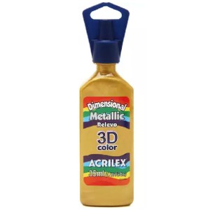 TINTA DIMENSIONAL METALLIC RELEVO 3D OURO 532 ACRILEX