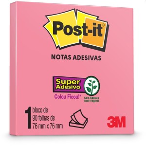 POST-IT NOTAS ADESIVAS PINK 90FLS 76X76MM 3M