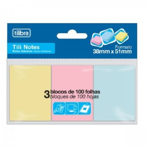 TILI NOTES 38X51MM 3 CORES TILIBRA