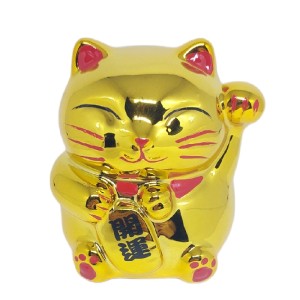 GATO DA SORTE PORCELANA DOURADO