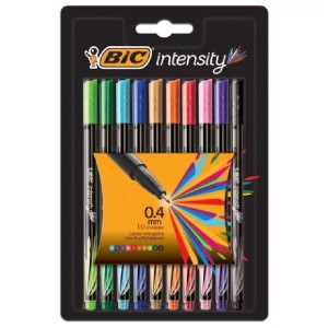 CANETA COM PONTA POROSA INTENSITY 0,4MM 10 COLORS BIC