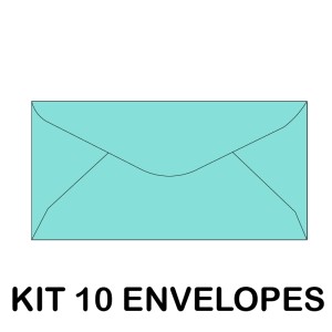 KIT 10 ENVELOPES COLORIDO 114X229MM AZUL CELESTE