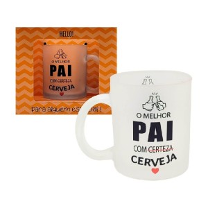 CANECA VIDRO PAI C/CERVEJA GOLDEN MAYA
