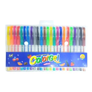 KIT 24 CANETA COLORIDA GEL COM GLITTER