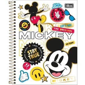 CADERNO ESPIRAL CD COLEGIAL 10M MICKEY 160 FOLHAS TILIBRA