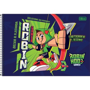 CADERNO ESP CART DESENHO CD ROBIN HOOD GAMER 80 FLS TILIBRA
