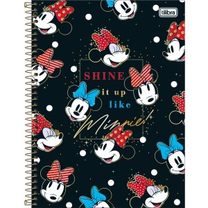 CADERNO ESPIRAL CD UNIV 10M MINNIE CORE 160 FLS TILIBRA