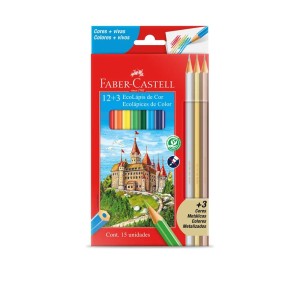 ECOLAPIS 12+3 METÁLICOS FABER CASTELL