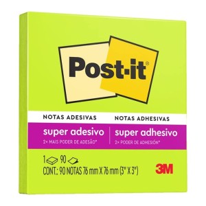 POST-IT NOTAS ADESIVA VERDE NEON 90FLS 76MMX76MM 3M