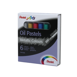 GIZ PASTEL OLEOSO COM 6 CORES METALICAS PENTEL