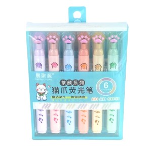 MARCADOR DE TEXTO 6 CORES GATO