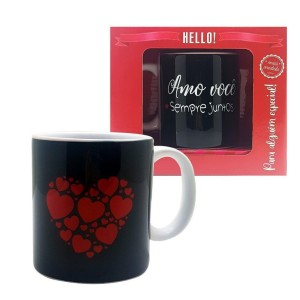 CANECA CERÂMICA AMO VOCÊ SEMPRE JUNTOS 330ML GOLDEN MAYA