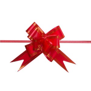 LAÇO PRONTO VERMELHO E DOURADO 10PCS 30X450MM