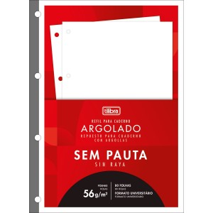 REFIL SEM PAUTA P/ FICHÁRIO UNIVERSITÁRIO ACADÉMIE 80 FOLHAS TILIBRA