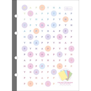 REFIL P/ CADERNO ARGOLADO COLEG HAPPY COLORS 80 FLS TILIBRA