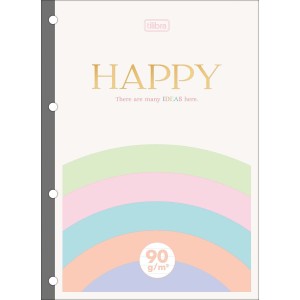 REFIL P/ FICHÁRIO UNIVERSITÁRIO HAPPY 90G 80 FOLHAS TILIBRA