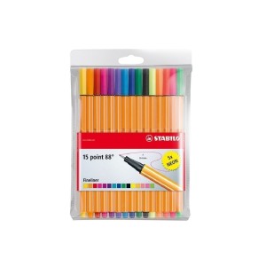ESTOJO  POINT 88 0,4 C/ 15 CORES (5 NEON) STABILO